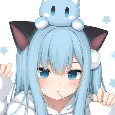 蓝色猫娘头像